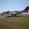 Learjet 40, PR-ONE e ao fundo o Pilatus PC12/45, PP-BER no Aeroporto de Lins - SBLN